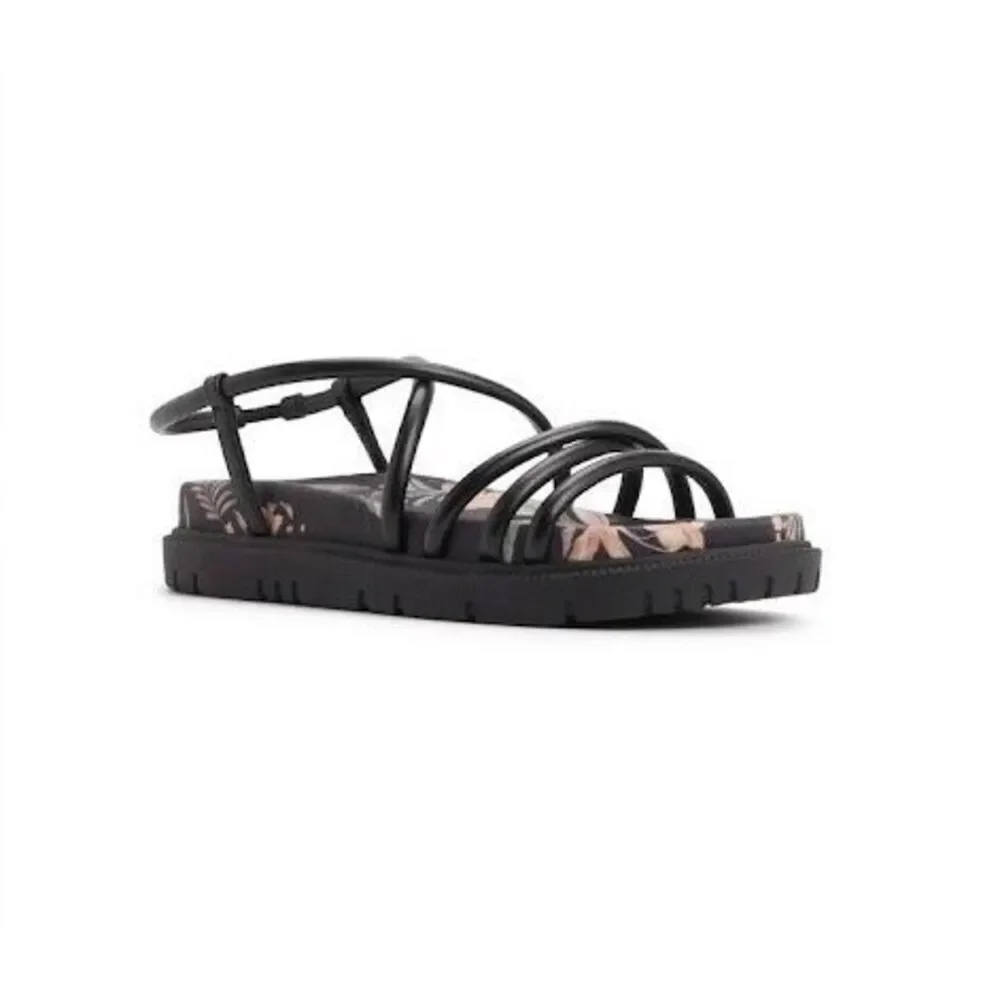 Roxy Island Floral 1” Brooke Strappy Slip-On Round Toe Sandals